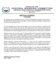 TNFO Rejects Kuki CSO Ultimatum, Issues 72-Hour Counter Deadline