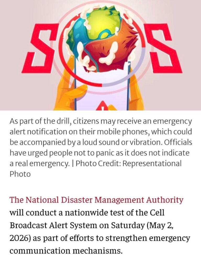 National Disaster ManagementAuthority Conducts Cell BroadcastAlert System Test