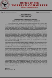Tangkhul Naga Community Condemns Cross-Border Attack, Demands Immediate Central Action