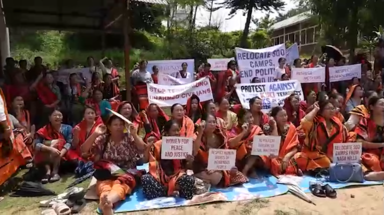 Sinakeithei Women Stage Protest Demanding Peace and Security Amid Ongoing Tensions