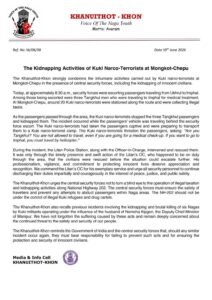 Khanuithot-Khon Condemns Alleged Kidnapping of Three Tangkhul Passengers at Mongkot-Chepu