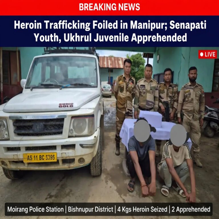 Heroin Trafficking Foiled in Manipur; Senapati Youth, Ukhrul Juvenile Apprehended