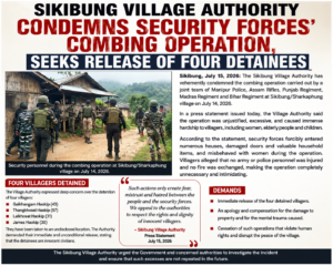 Sikibung Village Authority Condemns Security Forces’ Combing Operation, Seeks Release of Four Detainees