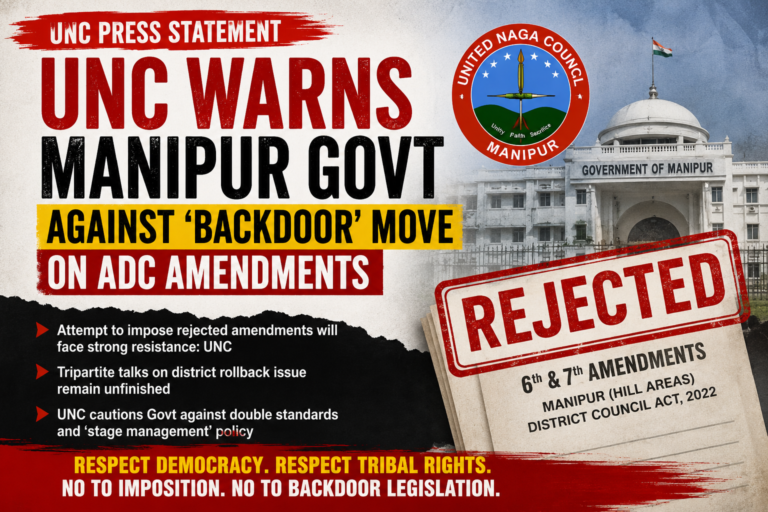 UNC Warns Manipur Govt Against ‘Backdoor’ Move on ADC Amendments