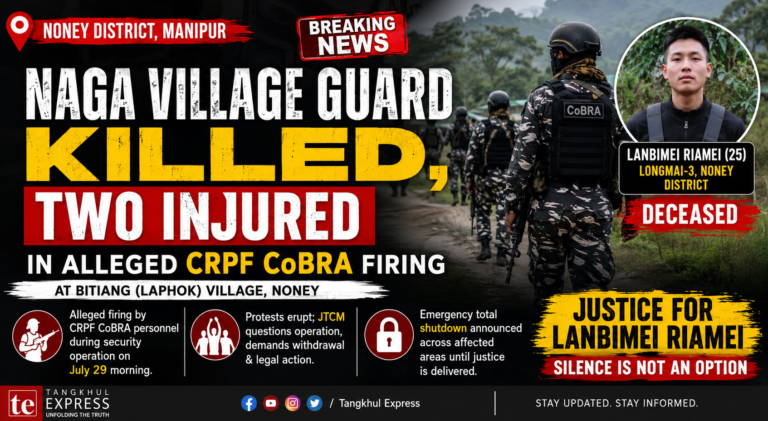 Naga Village Guard Killed, Two Injured in Alleged CRPF CoBRA Firing in Noney; JTCM Calls Shutdown