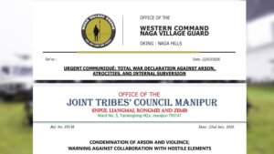 JTCM, Naga Village Guard Condemn Violence in Noney, Warn Against Collaboration with Armed Groups