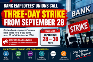 Bank Employees’ Unions Call Three-Day Strike From September 28